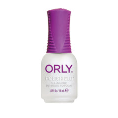 Orly Polishield front packaging showing glossy bottle and clear label, professional finish benefit