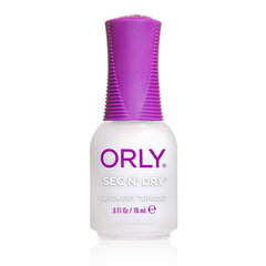 ORLY Sec’n Dry front bottle showing label and glossy finish benefit