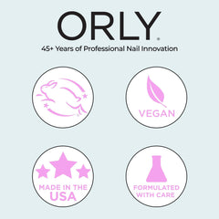 Orly top 2 bottom swiped on nail showing glossy finish and sealed color benefit