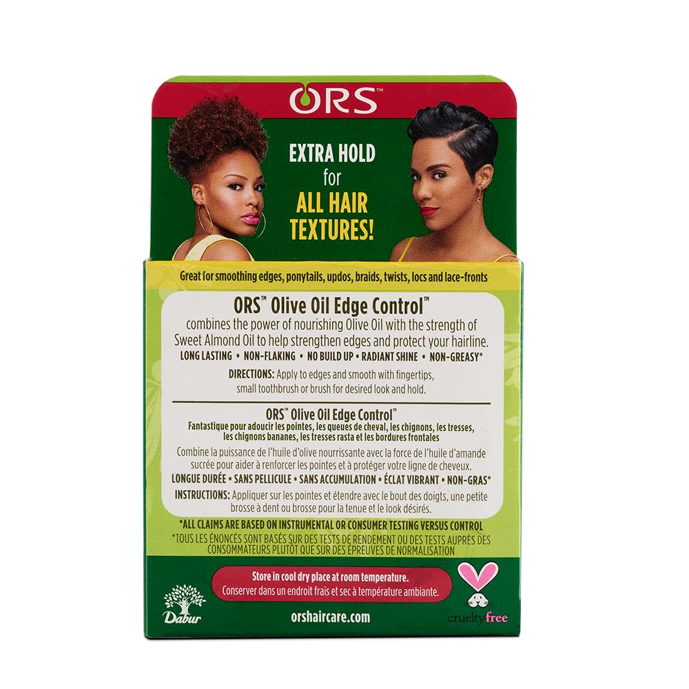 ORS Black Olive Oil label close-up highlighting castor oil and conditioning benefit