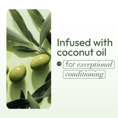 ORS coconut oil hairdress bottle next to common objects to show the 5.5 oz size for purchase decision