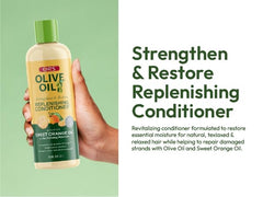 ORS conditioner squeezed onto palm showing consistency for easy application