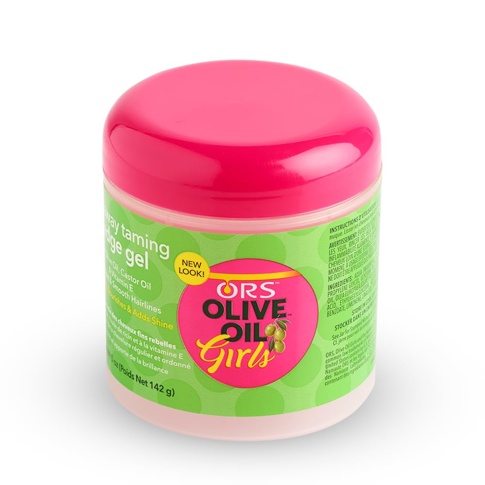 ORS gel used on styled edges showing sleek hairline and gentle hold benefit