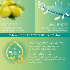 ORS lotion being applied to damp hair to detangle and smooth for styling benefit