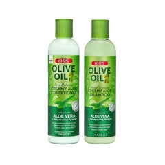 ORS olive oil duo front packaging showing bottles and labels for quick identification and trust