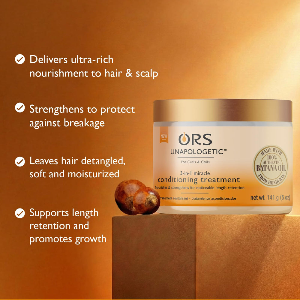 ORS treatment being applied through curly hair, illustrates slip and easier detangling