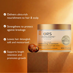 ORS treatment being applied through curly hair, illustrates slip and easier detangling