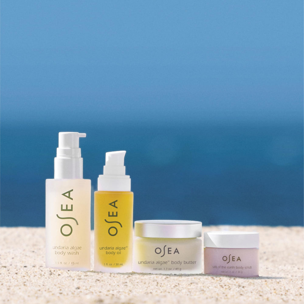 OSEA body oil droplet on skin detail demonstrating fast-absorbing nourishment
