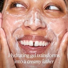 OSEA cleanser dispensing from pump into hand demonstrating controlled application benefit