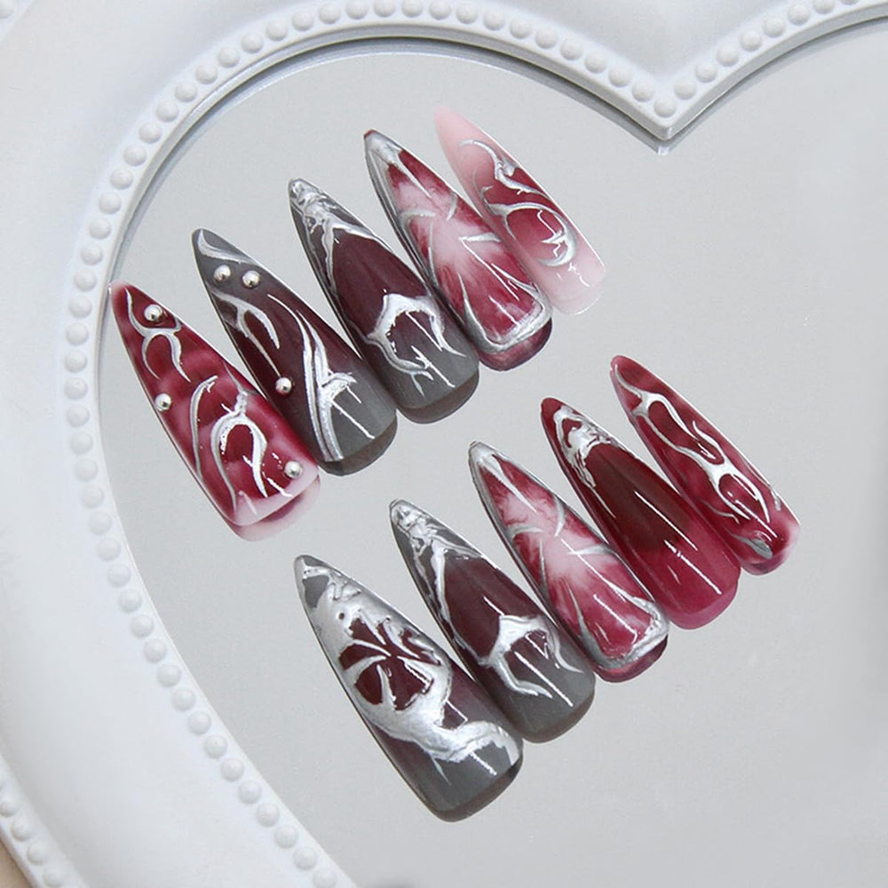 OSTTMA heart accent and red-silver gradient tip showcasing detail