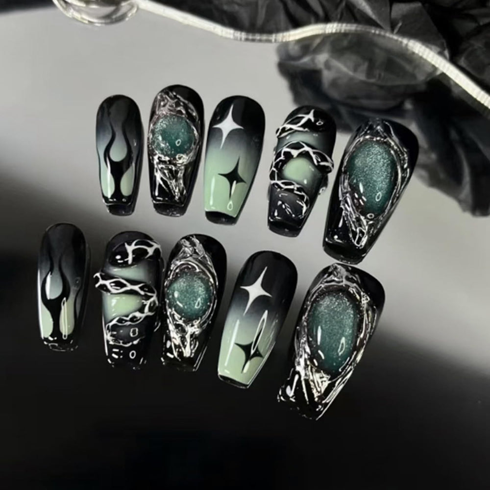 OSTTMA front packaging showing full 24-piece gothic nail kit and components