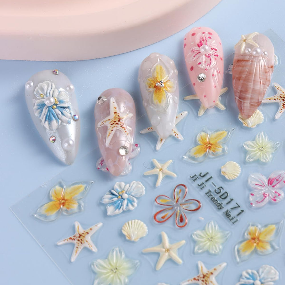OSTTMA pattern variety spread showing shells starfish jellyfish for styling options benefit