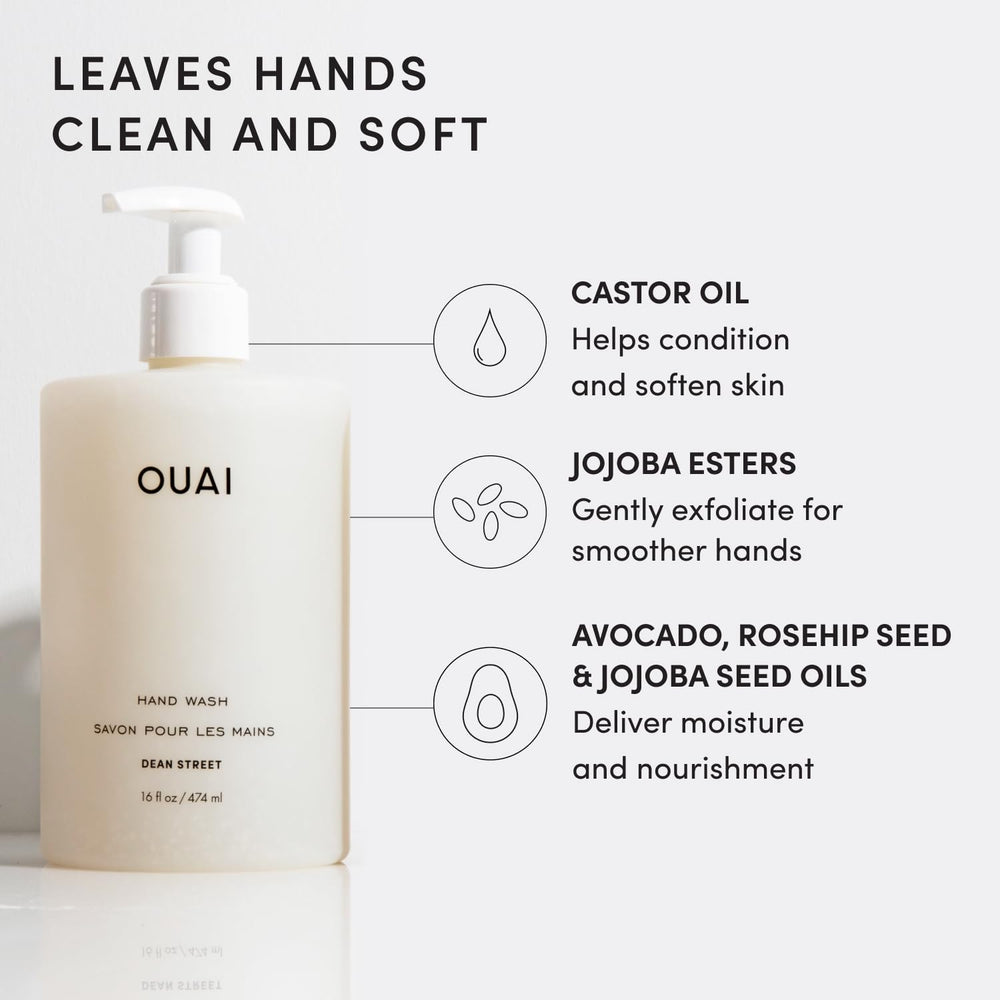 OUAI bottle on sink in bathroom setting showing decor-friendly design benefit: elevates countertop