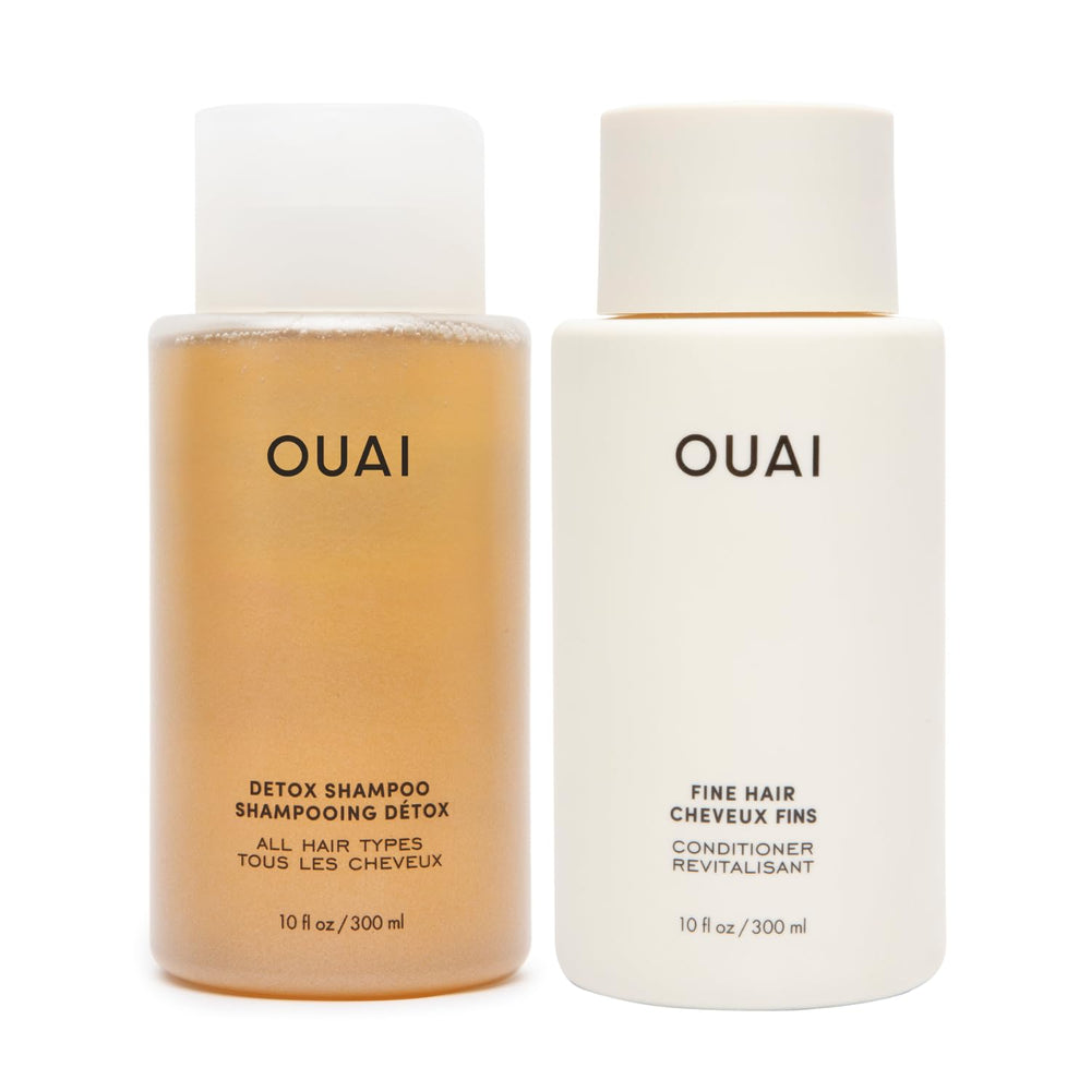 OUAI detox shampoo front bottle showing clarifying benefit