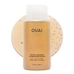 OUAI detox shampoo front bottle shows clean packaging and benefit