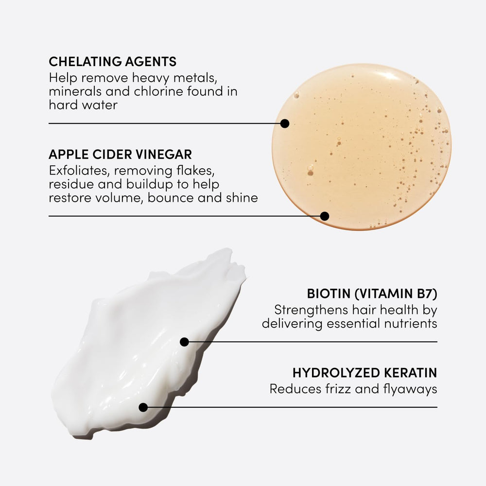 OUAI detox shampoo pump with lather for deep clean clarity