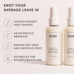 OUAI close-up of active ingredient list emphasizing nourishing formulation