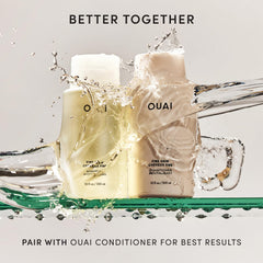 OUAI ingredients display with biotin keratin chia seed oil for strength