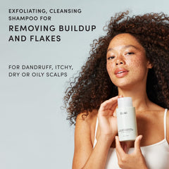 OUAI shampoo texture close-up highlighting creamy consistency and lather benefits