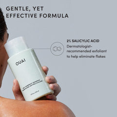 OUAI 10 fl oz bottle next to common items for size comparison and portability