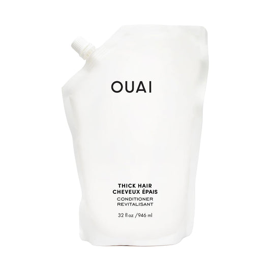OUAI refill pouch front view showing product and convenience