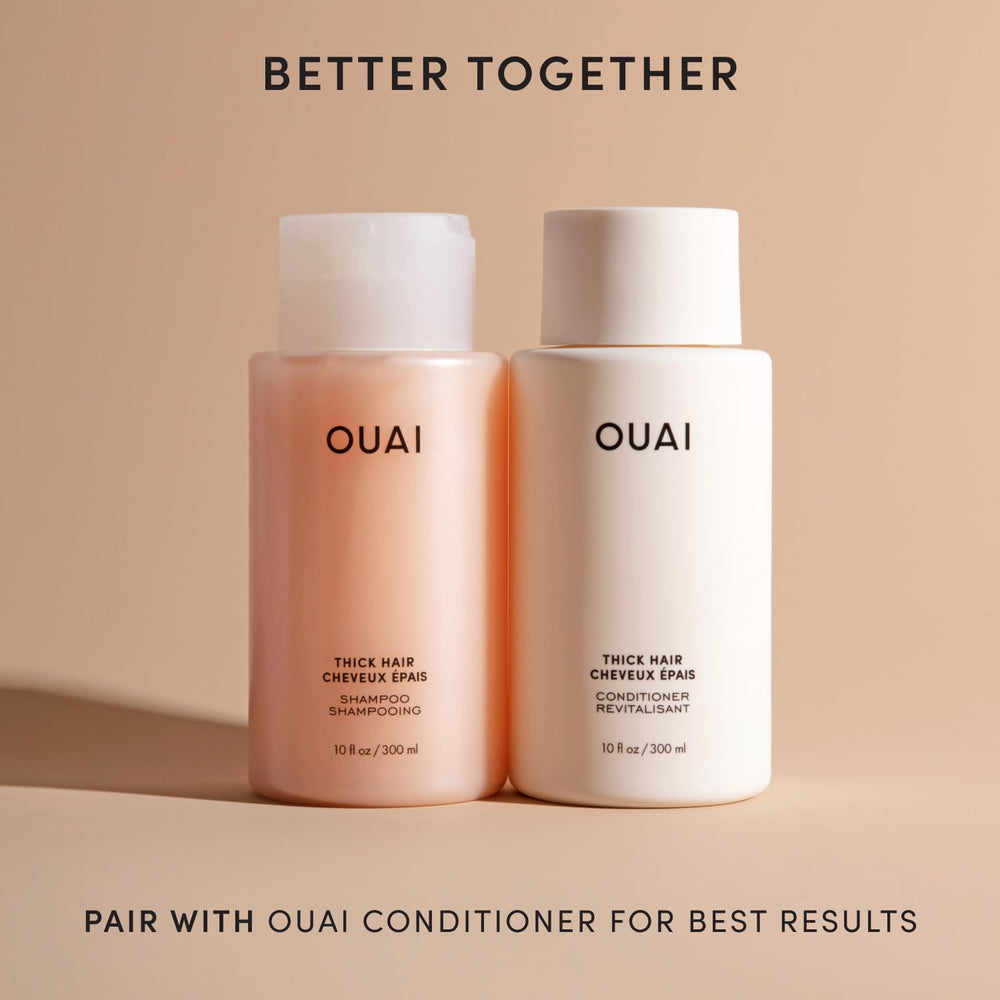 OUAI thick shampoo creamy texture close-up demonstrating rich moisture