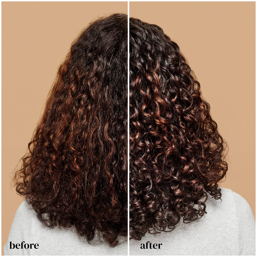 Ouidad cream application using rake and shake technique for defined curls benefit