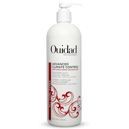 Ouidad featherlight front jar shows product and branding, fast styling results