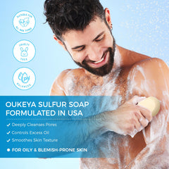 OUKEYA soap lather on hand demonstrating effective cleansing