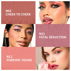 Oulac blush beside coin showing 4.8g compact size and travel convenience