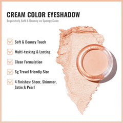Oulac cream eyeshadow swatches on skin showing rich payoff benefit: buildable coverage