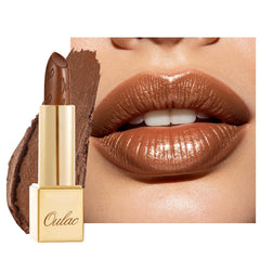 Oulac dark brown front packaging showing shade and luxe mirror benefit