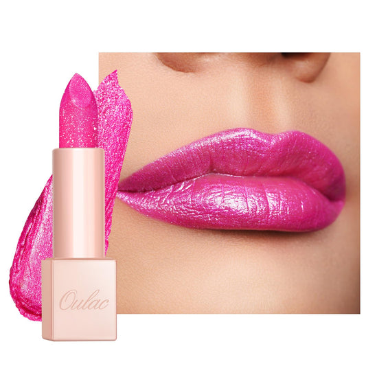 Oulac front packaging D02 Sparkle Sensation shows glossy pink shimmer and elegant case benefit