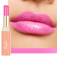 Oulac front packaging showing bright pink shade and compact size benefits