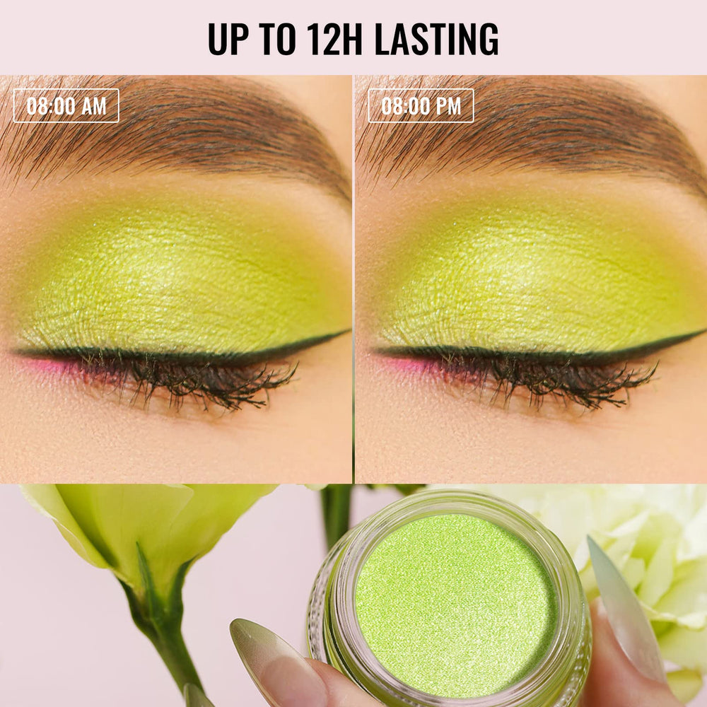 Oulac product applied on eyelid showing highlight effect for brightening benefit