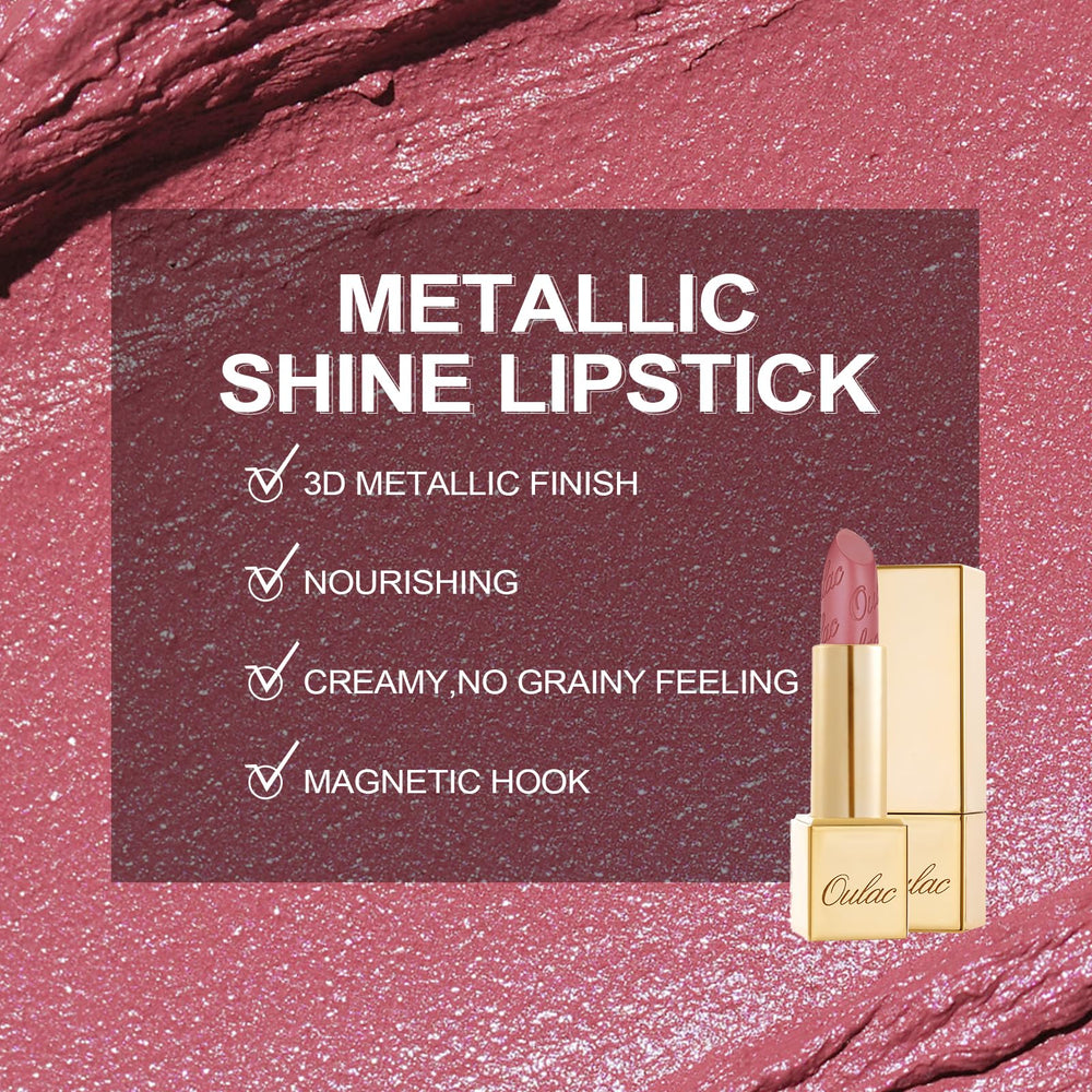 Oulac lipstick in hand for scale showing compact size and travel convenience