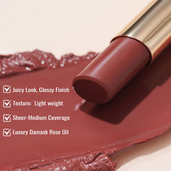 Oulac before and after lip application showing hydration benefit and color