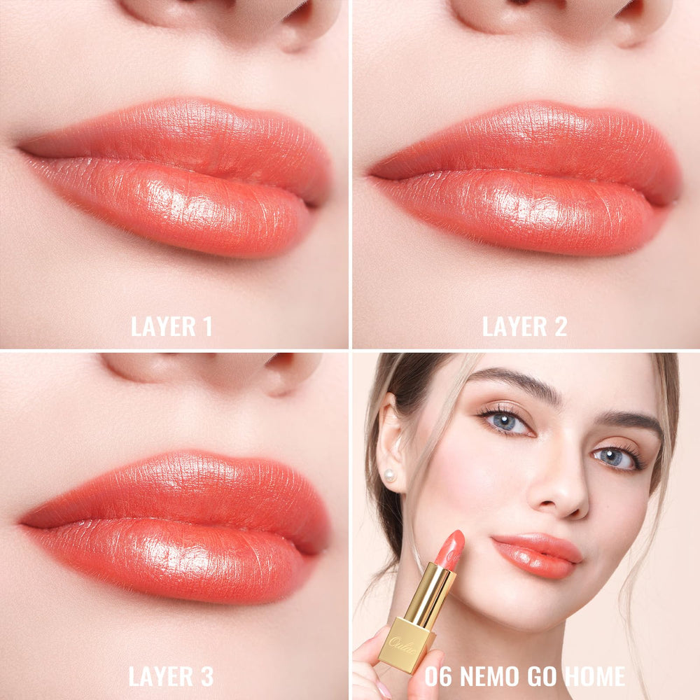 Oulac on lips model daytime shimmer for natural glow