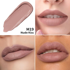 Oulac M19 swatch on fair skin demonstrating true pink-nude payoff