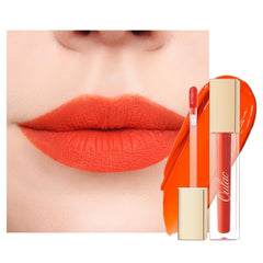 Oulac front packaging showing orange red shade and sleek tube for easy selection