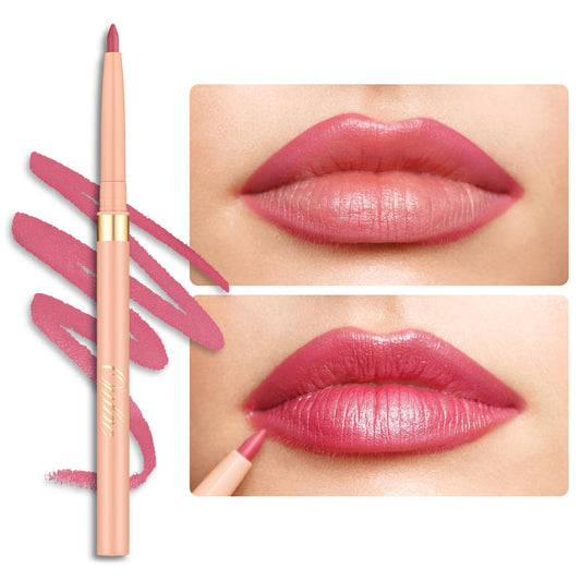Oulac pink retractable lipliner front view shows compact design and quick access
