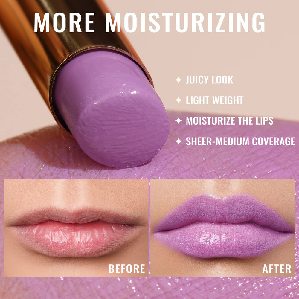 Oulac swatch on arm displaying pinky purple tint and buildable color benefit