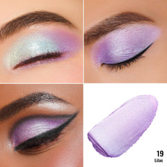 Oulac close-up shimmer particles highlight luminous finish benefit for eye looks