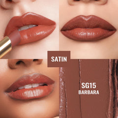 Oulac SG15 Barbara swatch on arm showing true medium brown payoff benefit