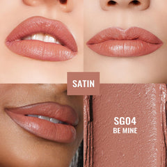 Oulac SG04 close-up of lips wearing shade showing smooth coverage