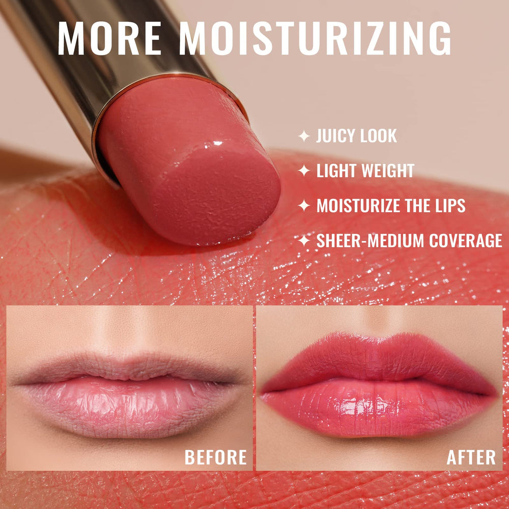 Oulac swatch on arm demonstrating true coral peach tint and buildability