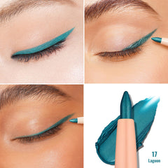 Oulac liner applied on lash line showing clean definition benefit