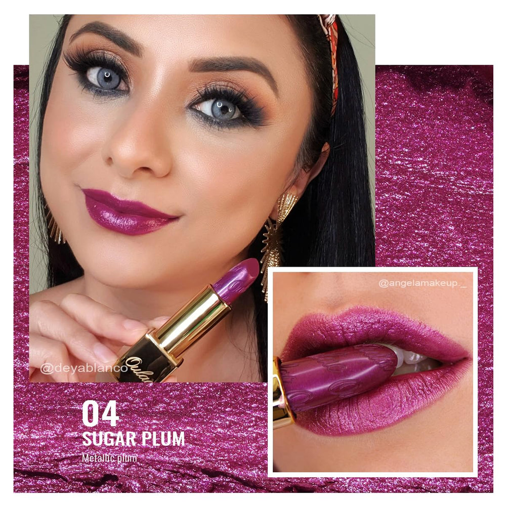 Oulac creamy texture close-up highlighting shimmer and smooth glide benefit comfortable wear