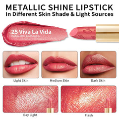Oulac Viva La Vida swatch on skin showing buildable metallic shine benefit