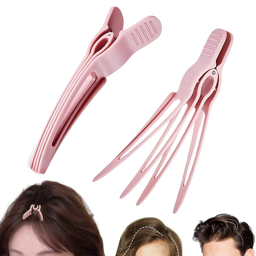 OULIGET front view of pink volume clip showing design and compact size for easy styling
